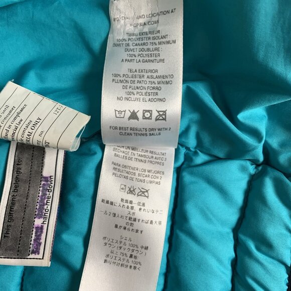 Patagonia Toddler 4T Down Sweater Puffer Vest Teal Zip Pockets Insulated - Picture 8 of 15